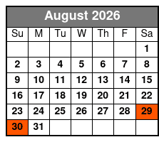 White Water 1 Day Ticket  August Schedule