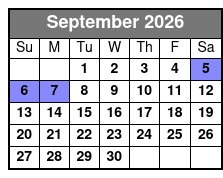 White Water 1 Day Ticket  September Schedule