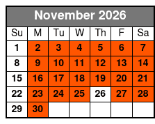 World's Largest Toy Museum Complex November Schedule