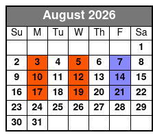 The Sound of Simon & Garfunkel August Schedule