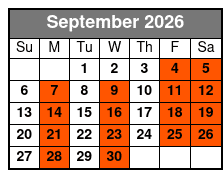 The Cabaret - Garry & Janine Comedy Magic Dinner Show September Schedule