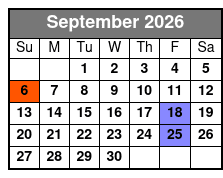 A Garth Tribute September Schedule