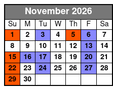 A Garth Tribute November Schedule