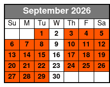 Riga Tony's Branson's Best Murder Mystery Dinner Show September Schedule