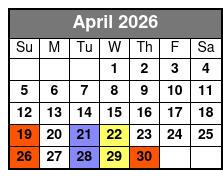 Spirit of America  April Schedule