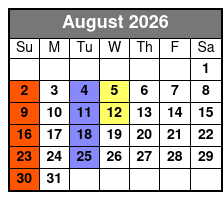 Spirit of America  August Schedule