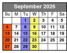 Spirit of America  September Schedule