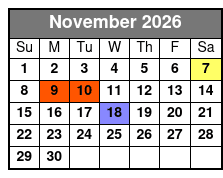 Spirit of America  November Schedule