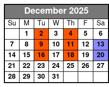 An American Christmas December Schedule