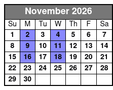 Patsy Cline & Friends November Schedule