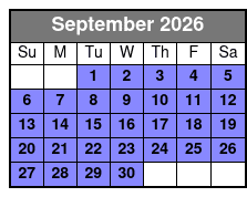 Inspiration Tower September Schedule