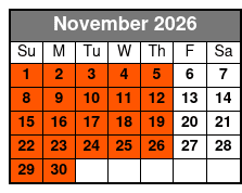 Trail of Lights Sunday Through Thursday  November Schedule