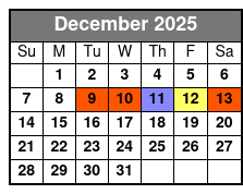 The Lion, The Witch, and The Wardrobe Premium Seating December Schedule