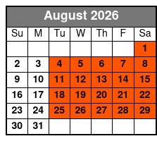 Freedom Journey Experience August Schedule