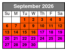 Pink Jeep Tours of Branson September Schedule