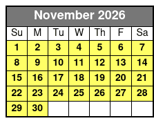 Pink Jeep Tours of Branson November Schedule