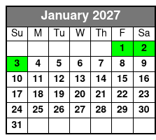 Pink Jeep Tours of Branson January Schedule