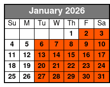 Best of Branson Pink Jeep Sunset Tour January Schedule