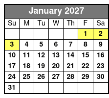 Ozark Mountain Crawl Pink Jeep Tour  January Schedule