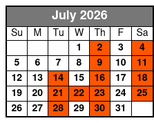 Rock 'N' Roll Sunrise July Schedule