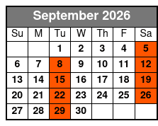 Rock 'N' Roll Sunrise September Schedule
