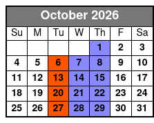 Elvis Tribute Show Featuring Jerry Presley October Schedule