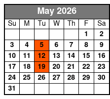 Elvis' Madison Square Garden Show May Schedule