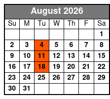 Elvis' Madison Square Garden Show August Schedule