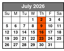 Elvis Aloha from Hawaii Show July Schedule