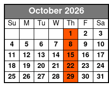 Elvis Aloha from Hawaii Show October Schedule