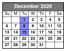 Elvis Aloha from Hawaii Show  December Schedule