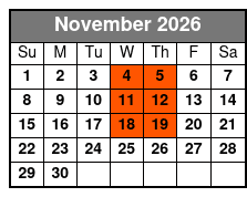 Christmas With Elvis November Schedule