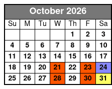 Sleepy Hollow October Schedule