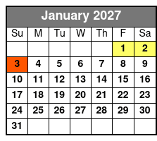 Christmas at Dolly Parton's Stampede January Schedule