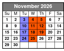 Baldknobbers Vintage Show  November Schedule