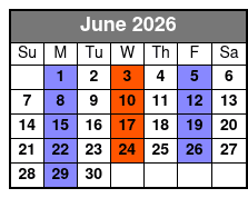 Baldknobbers Jamboree Show  June Schedule