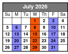 Baldknobbers Jamboree Show  July Schedule