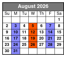 Baldknobbers Jamboree Show  August Schedule