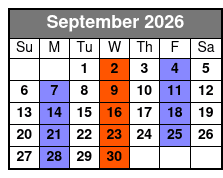 Baldknobbers Jamboree Show  September Schedule