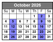 Baldknobbers Jamboree Show  October Schedule