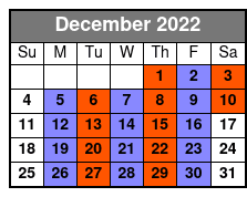 SIX Christmas Show December Schedule