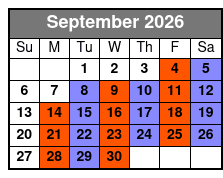 SIX Preferred Seating September Schedule