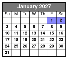 SIX Christmas Preferred Show January Schedule