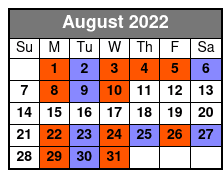 SIX Branson August Schedule