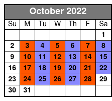 SIX Branson October Schedule