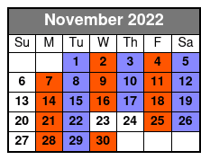 SIX Branson November Schedule