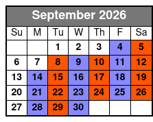 SIX Branson September Schedule