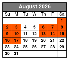 The Magic of Taylor Reed August Schedule