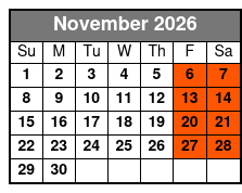 The Magic of Taylor Reed November Schedule