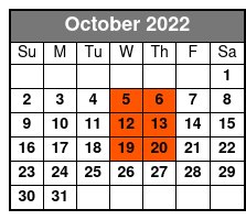 Oak Ridge Boys Regular Seating  October Schedule